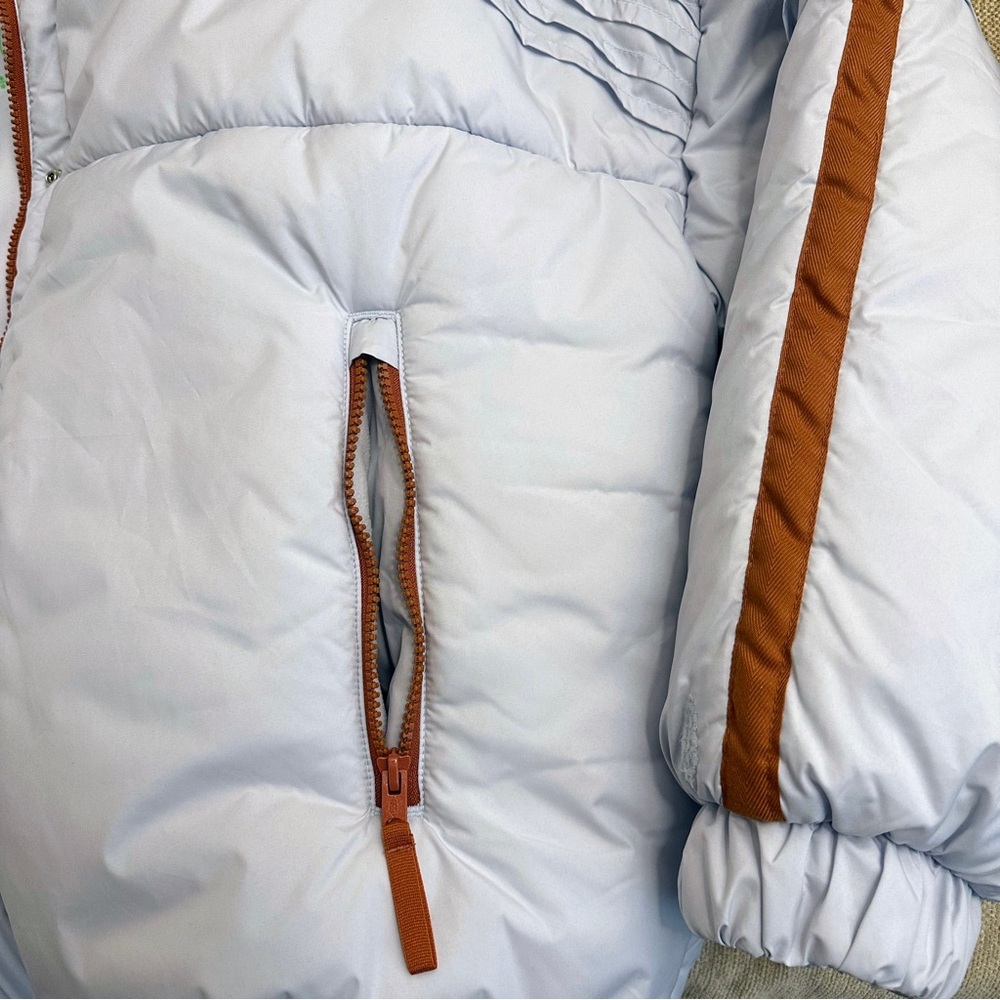 Free People Light Blue and Brown Puffer Jacket - Picture 6 of 9